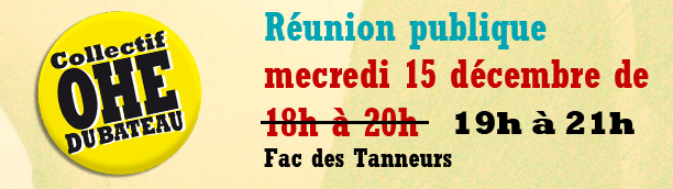 Réunion publique : Attention, changement d’horaire !