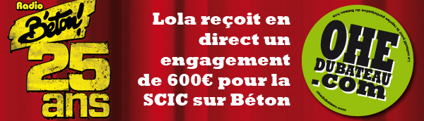 Lola reçoit 600€ pour la SCIC sur Béton !